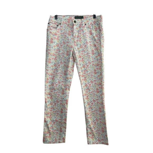 LRL Lauren Jeans Co. Ralph Lauren Women’s Floral Modern Straight Ankle Jeans – S - Picture 1 of 8